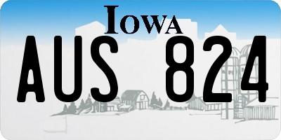 IA license plate AUS824