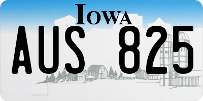 IA license plate AUS825