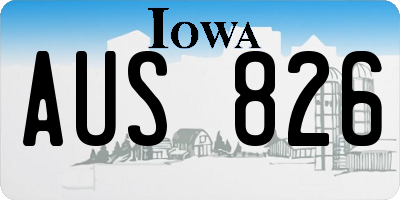 IA license plate AUS826