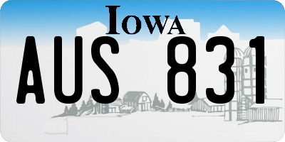 IA license plate AUS831