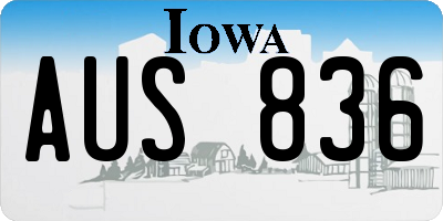 IA license plate AUS836