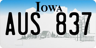 IA license plate AUS837