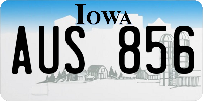 IA license plate AUS856