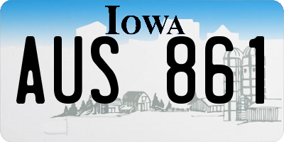 IA license plate AUS861