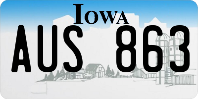 IA license plate AUS863