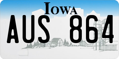 IA license plate AUS864