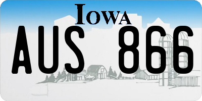 IA license plate AUS866