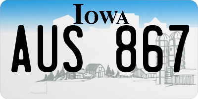 IA license plate AUS867