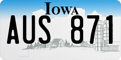 IA license plate AUS871