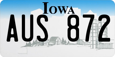 IA license plate AUS872