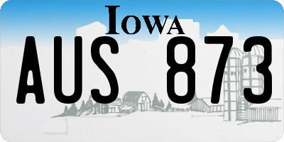 IA license plate AUS873