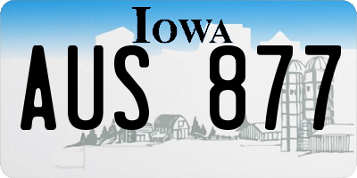 IA license plate AUS877