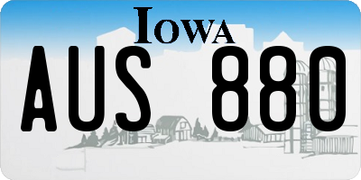 IA license plate AUS880
