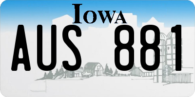IA license plate AUS881