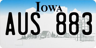 IA license plate AUS883