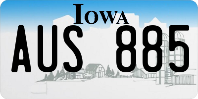IA license plate AUS885