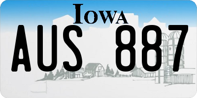 IA license plate AUS887