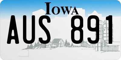 IA license plate AUS891