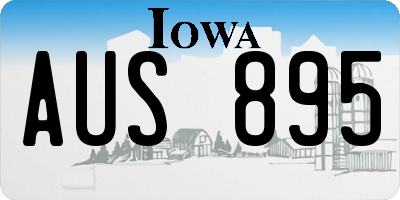 IA license plate AUS895