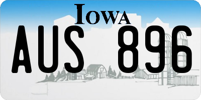 IA license plate AUS896