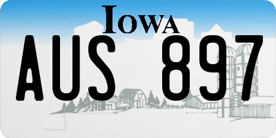 IA license plate AUS897