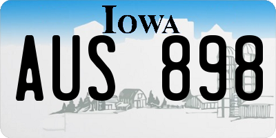 IA license plate AUS898
