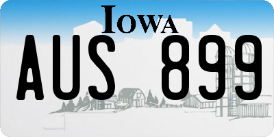 IA license plate AUS899