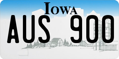 IA license plate AUS900