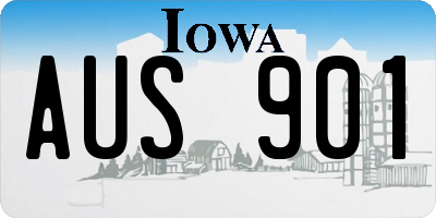 IA license plate AUS901