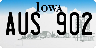 IA license plate AUS902