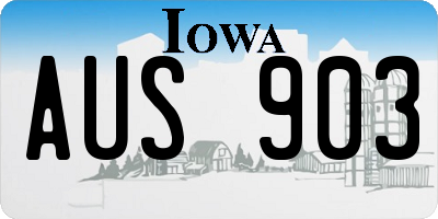 IA license plate AUS903