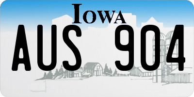 IA license plate AUS904