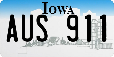 IA license plate AUS911