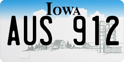 IA license plate AUS912