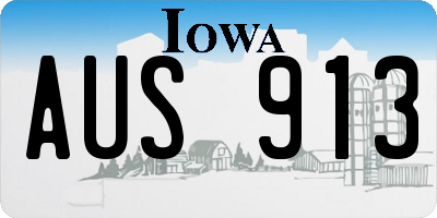 IA license plate AUS913