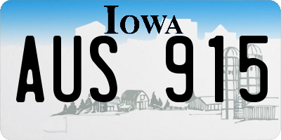 IA license plate AUS915