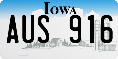 IA license plate AUS916