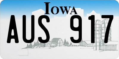 IA license plate AUS917