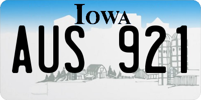 IA license plate AUS921
