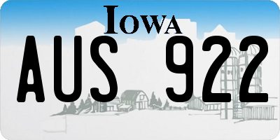 IA license plate AUS922