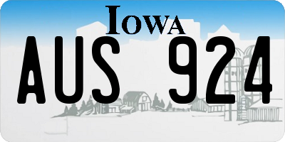 IA license plate AUS924
