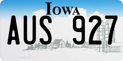 IA license plate AUS927