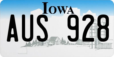 IA license plate AUS928