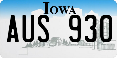 IA license plate AUS930