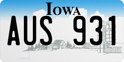 IA license plate AUS931