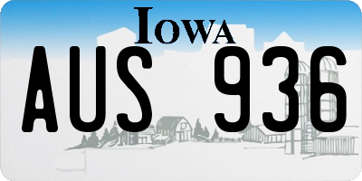IA license plate AUS936