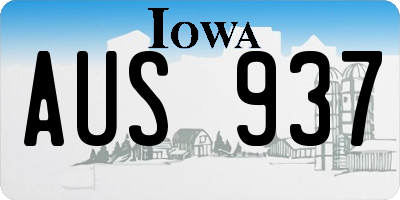 IA license plate AUS937