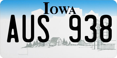 IA license plate AUS938