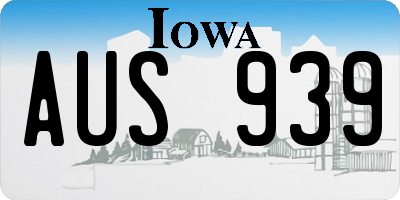 IA license plate AUS939