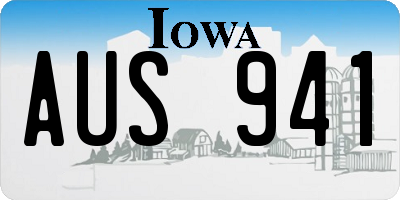 IA license plate AUS941